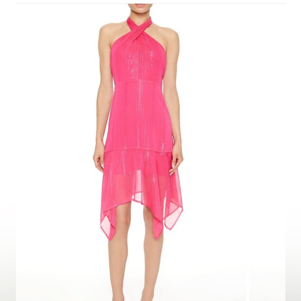 Handkerchief midi Pink Halter Dress XL